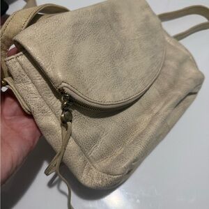 Elegant Cream Leather Women's Bag